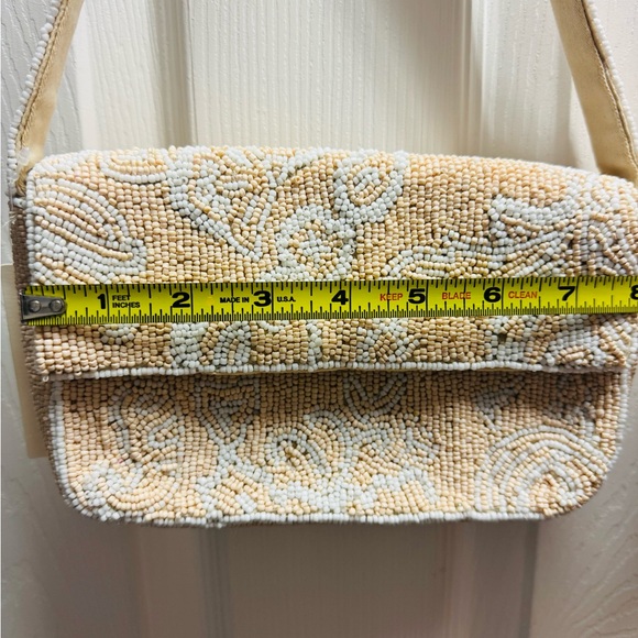 Anthropologie Tan and Cream Beaded Clutch - Picture 8 of 10